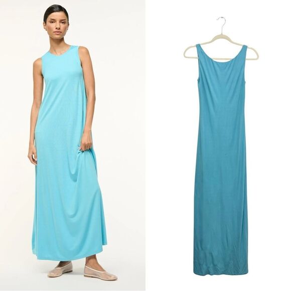STAUD Dresses & Skirts - STAUD Sleeveless Open back Maxi dress in Aqua Blue